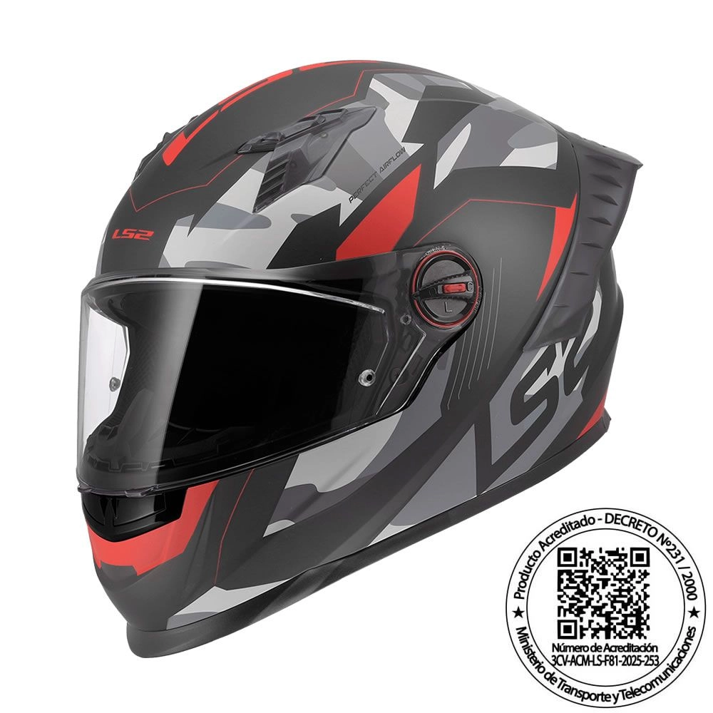 CASCO LS2 FF816 COSMOS TANK CAMOX NEGRO ROJO MATE