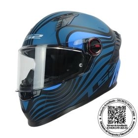 CASCO LS2 FF816 COSMOS BEATS NEGRO AZUL MATE