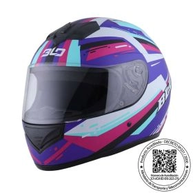 CASCO BLD 878 DOT SPOKE MORADO ROSA VERDE MATE