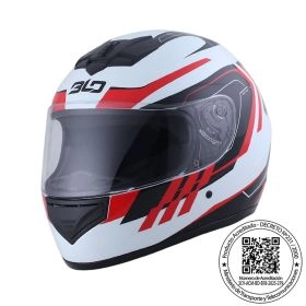 CASCO BLD 878 DOT TRACE BLANCO NEGRO ROJO
