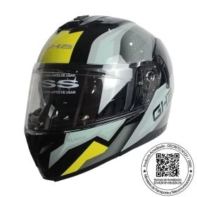 CASCO GHB 166 ELIXOR NEGRO AMARILLO