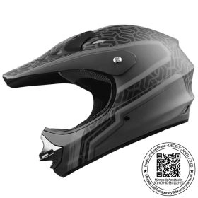 CASCO NIÑO GHB 818 DOT GRID NEGRO GRIS MATE