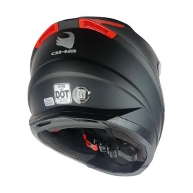 CASCO INTEGRAL GHB M62 PLAIN NEGRO ROJO MATTE