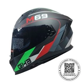 CASCO GHB M-69 STRIPES VER BL ROJ MIC TINT MATTE