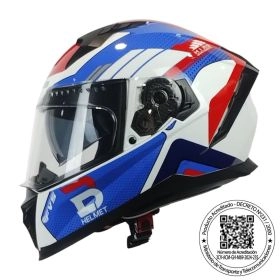 CASCO GHB M-69 TRACK BLANCO AZUL ROJO