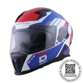 CASCO GHB M-69 TRACK BLANCO AZUL ROJO