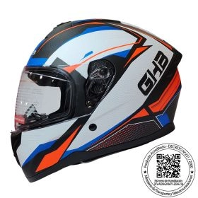 CASCO GHB M-71 SOUR BLANCO NARANJA AZUL MATE