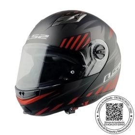CASCO LS2 FF370 EASY EXTENT NEGRO ROJO MATE