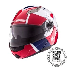 CASCO ABATIBLE LS2 FF370 EASY MILAN ROJO AZUL BLANCO