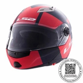 CASCO ABATIBLE LS2 FF370 EASY MILAN ROJO GRIS MATTE