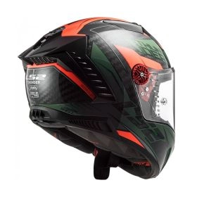 CASCO INTEGRAL CARBONO LS2 FF805 THUNDER CHASE VERDE NARANJA 