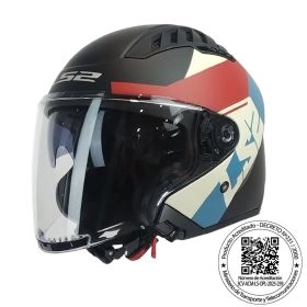 CASCO LS2 OF600 COPTER II RISE NEGRO ROJO AZUL MATE