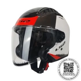 CASCO LS2 OF600 COPTER II URBANE BLANCO ROJO