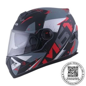 CASCO GHB M-61 GROW NEGRO GRIS ROJO MATE