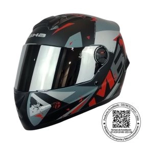CASCO GHB M-61 GROW NEGRO GRIS ROJO MATE MICA IRIDIUM SILVER
