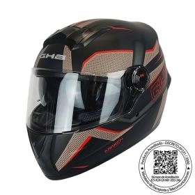 CASCO GHB M-61 KRAXEN NEGRO ROJO MATE
