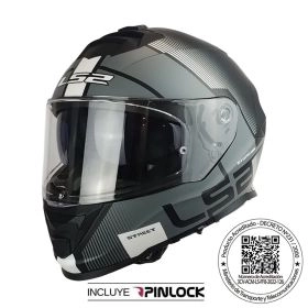 CASCO LS2 FF800 STORM II EPIC NEGRO BLANCO MATE