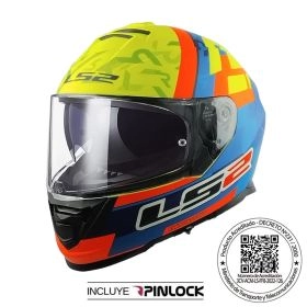 CASCO LS2 FF800 STORM II SALVADOR REPLICA MATE AZUL AMARILLO