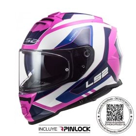 CASCO LS2 FF800 STORM II TECHY BLANCO ROSA