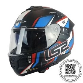 CASCO LS2 FF808 STREAM II TINUX NEGRO  ROJO MATE