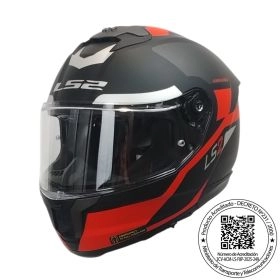 CASCO LS2 FF808 STREAM II TRON NEGRO ROJO MATTE