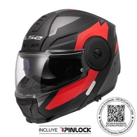 CASCO LS2 FF902 SCOPE II DURIA NEGRO ROJO MATE