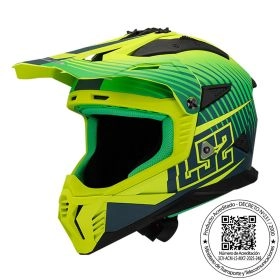 CASCO LS2 MX708 FAST II DUCK VERDE AMARILLO