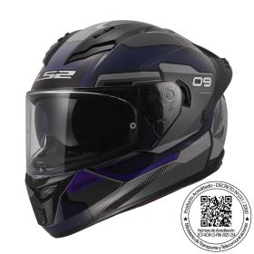 CASCO LS2 FF806 FUSION CE-09 AZUL GRIS MATE