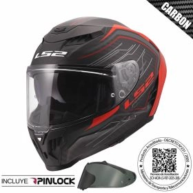 CASCO LS2 FF807 DRAGON CARBON SUBIC ROJO MATE