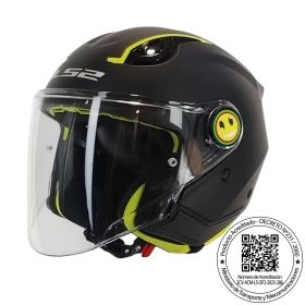 CASCO NIÑO LS2 OF622 FUNNY II JR NEGRO MATE