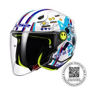 CASCO NIÑO LS2 OF622 FUNNY II NEXT LEVEL BLANCO