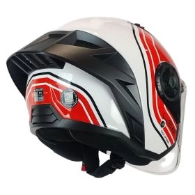 CASCO ABIERTO LS2 OF616 AIRFLOW II COURSE BLANCO ROJO