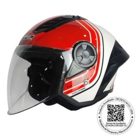 CASCO ABIERTO LS2 OF616 AIRFLOW II COURSE BLANCO ROJO