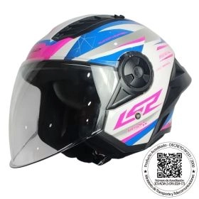 CASCO ABIERTO LS2 OF616 AIRFLOW II DRAZE BLANCO AZUL ROSA