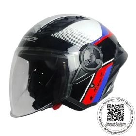CASCO ABIERTO LS2 OF616 AIRFLOW II RUSH BLANCO AZUL ROJO