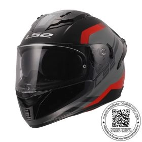 CASCO LS2 FF806 FUSION BLURE GRIS ROJO MATE