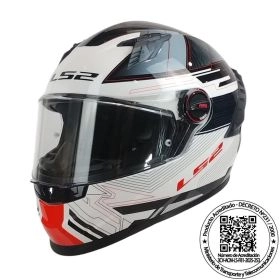 CASCO LS2 FF816 COSMOS DIGITAL BLANCO NEGRO ROJO