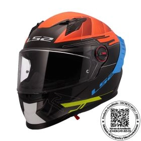 CASCO LS2 FF816 COSMOS DIGITAL NEGRO NARANJA MATE