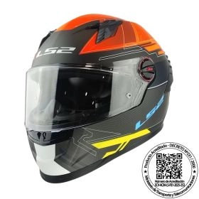 CASCO LS2 FF816 COSMOS DIGITAL NEGRO NARANJA MATE ST