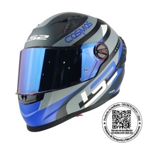 CASCO LS2 FF816 COSMOS MODOK NEGRO AZUL MATE MICA AZUL