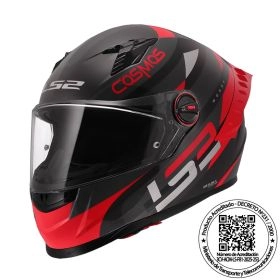 CASCO LS2 FF816 COSMOS MODOK NEGRO ROJO MATE