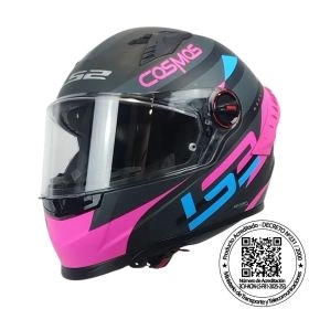 CASCO LS2 FF816 COSMOS MODOK NEGRO ROSA MATE