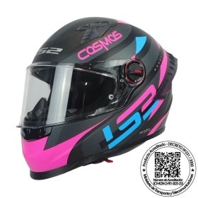 CASCO LS2 FF816 COSMOS MODOK NEGRO ROSA MATE ST