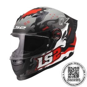 CASCO LS2 FF816 COSMOS MONARK NEGRO ROJO MATE