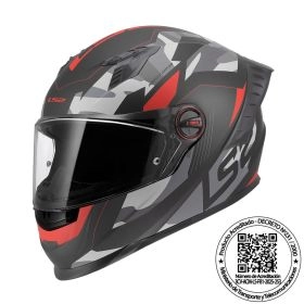 CASCO LS2 FF816 COSMOS TANK CAMOX NEGRO ROJO MATE
