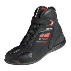 BOTA LS2 GARRA NEGRA ROJA MUJER