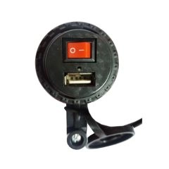 CARGADOR USB CON INTERRUPTOR (VOLANTE) NEGRO