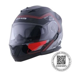 CASCO ABATIBLE GHB 160 EXODUS NEGRO BLANCO ROJO