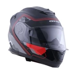 CASCO ABATIBLE GHB 160 EXODUS NEGRO BLANCO ROJO