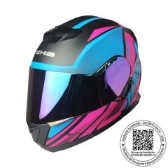CASCO GHB 160 FAST NEGRO AZUL ROSA MATE MICA TORNASOL